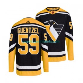 Pittsburgh Penguins JAKE GUENTZEL 59 Adidas 2022-2023 Reverse Retro Zwart Authentic Shirt - Mannen